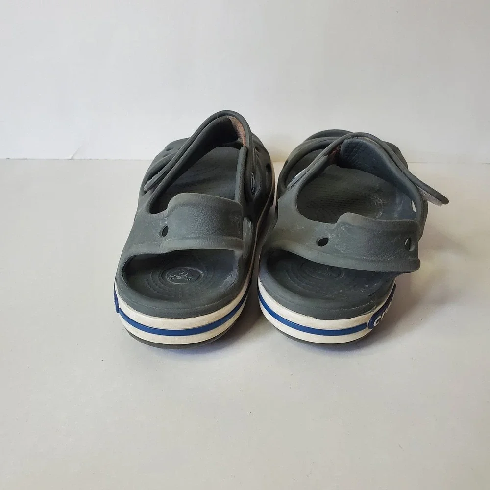 Crocs‎ Kids Crocband II Open Toe Sandal Shoes,Gray/White Size 13